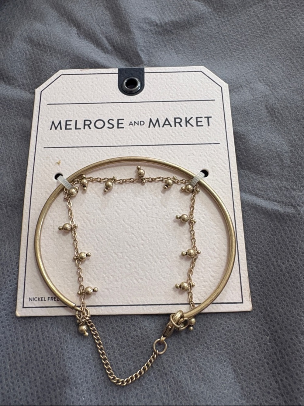 Melrose and Market Gold Layered Bangle and Bead Chain Bracelet NEW in Package